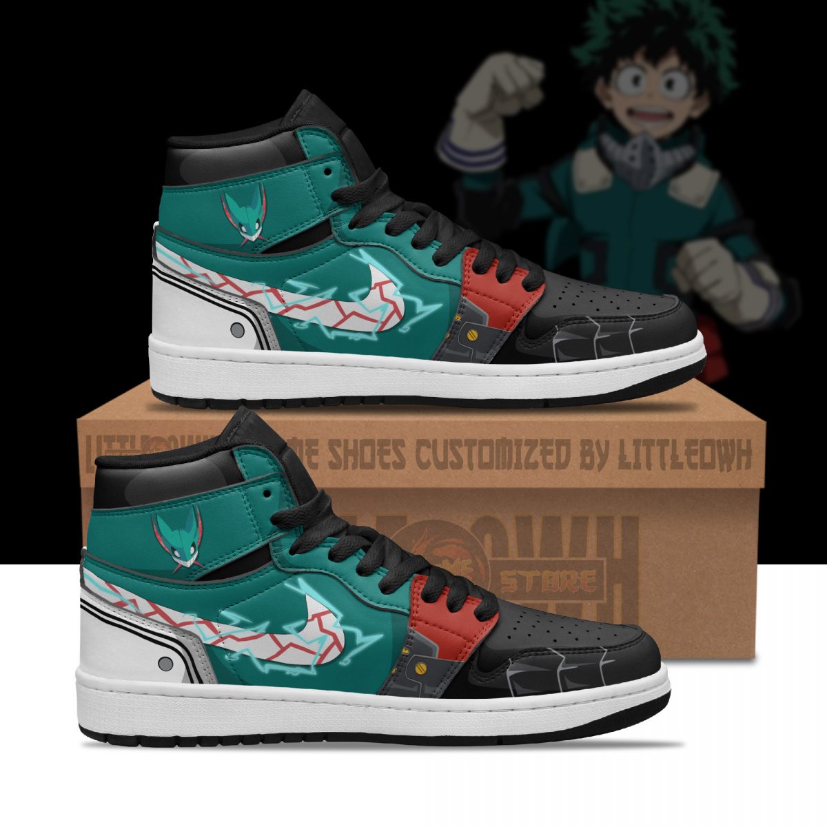 Deku Izuku Anime Sneakers – Custom MHA AJ1 Shoes
