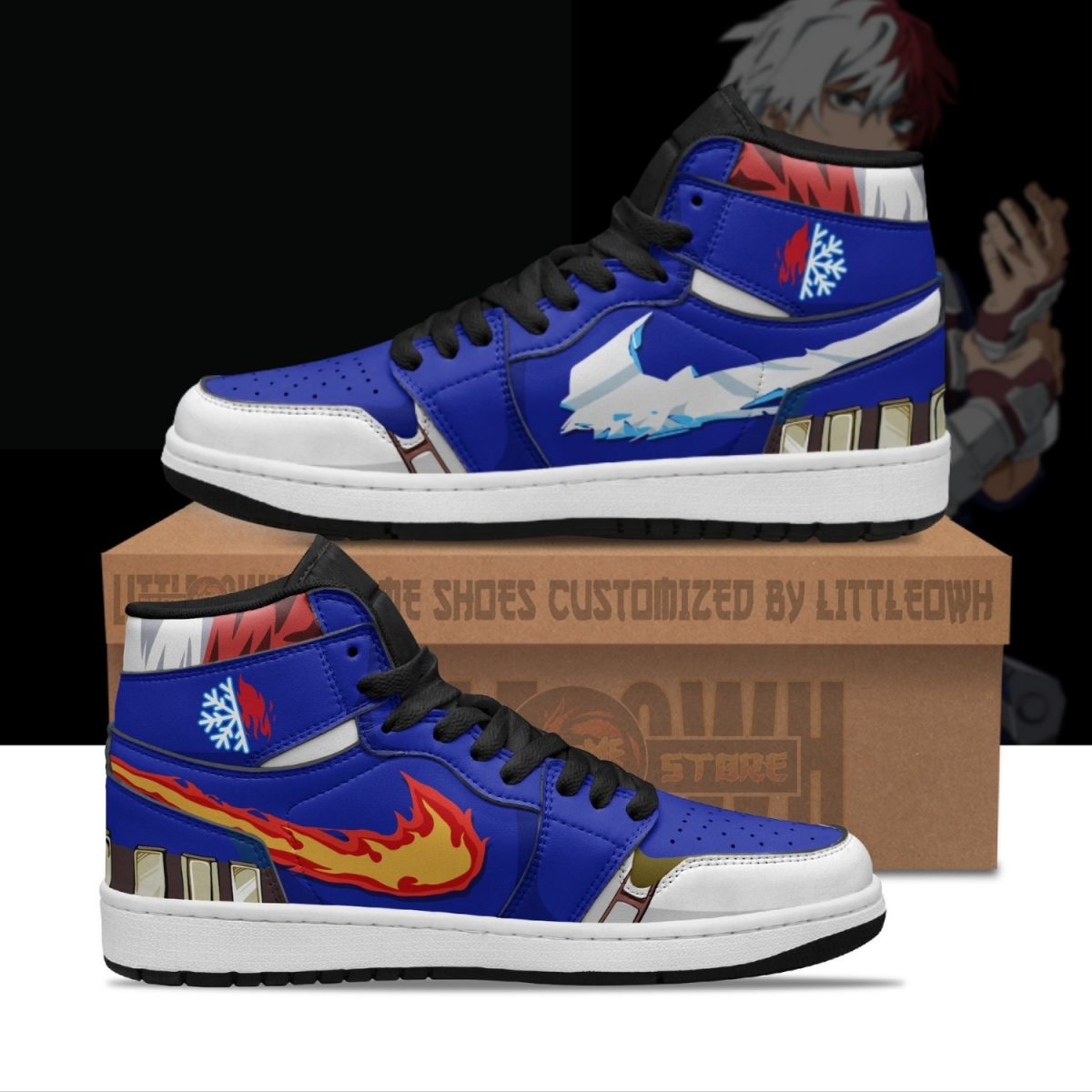 Shoto Todoroki Anime Sneakers – Custom MHA AJ1 Shoes