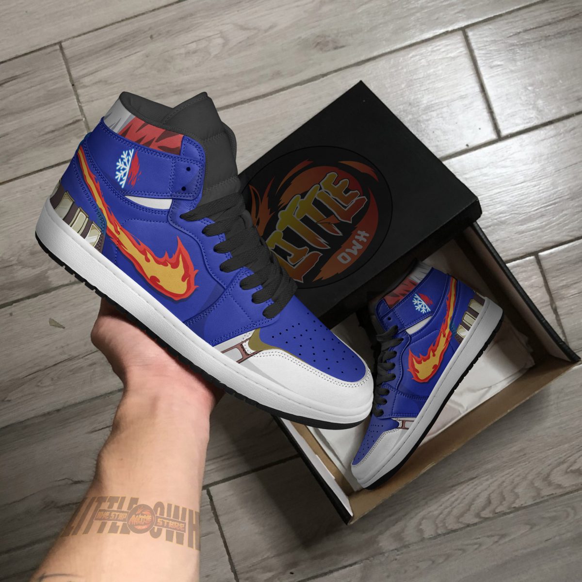 Shoto Todoroki Anime Sneakers – Custom MHA AJ1 Shoes